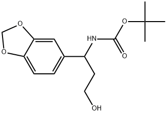 tert-butyl (1-(benzo[d][1,3]dioxol-5-yl)-3-hydroxypropyl)carbamate 结构式