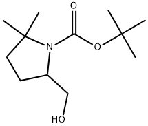 5-(羟甲基)-2,2-二甲基吡咯烷-1-甲酸叔丁酯 结构式