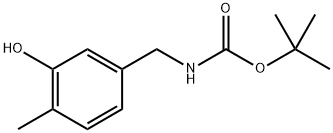 (3-羟基-4-甲基苄基)氨基甲酸叔丁酯 结构式