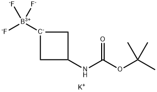 Borate(1-), [3-[[(1,1-dimethylethoxy)carbonyl]amino]cyclobutyl]trifluoro-, potassium (1:1), (T-4)- 结构式