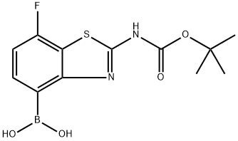 2-(叔丁氧基羰基氨基)-7-氟-1,3-苯并噻唑-4-基]硼酸 结构式