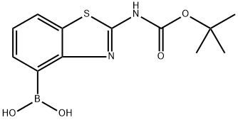 (2-((叔丁氧基羰基)氨基)苯并[D]噻唑-4-基)硼酸 结构式