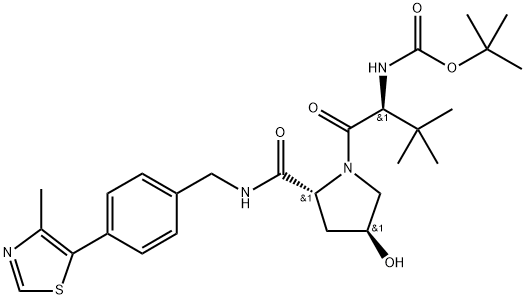 1-PYRROLIDINECARBOXYLIC ACID, 4-HYDROXY-2-[[[[4-(4-METHYL-5-THIAZOLYL)PHENYL]METHYL]AMIN 结构式