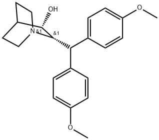 (2S,3S)-2-[Bis(4-methoxyphenyl)methyl]-1-azabicyclo[2.2.2]octan-3-ol 结构式