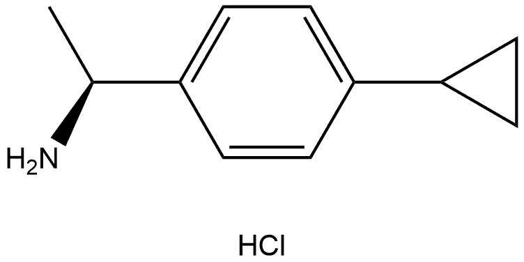 (S)-1-(4-cyclopropylphenyl)ethan-1-amine hydrochloride 结构式