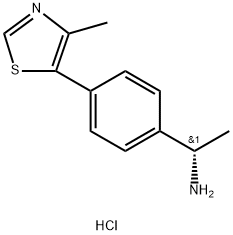 (S)-1-(4-(4-甲基噻唑-5-基)苯基)乙-1-胺二盐酸盐 结构式