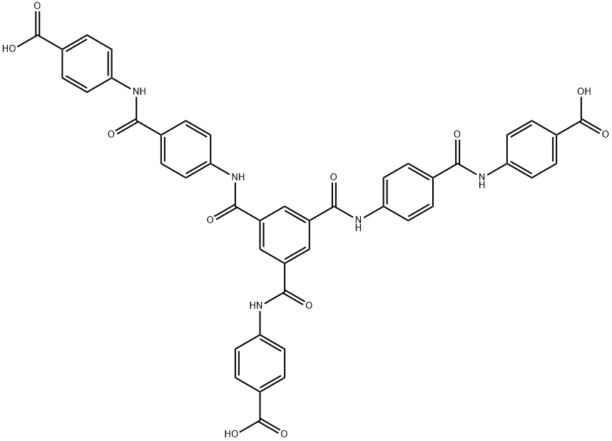 4,4'-((4,4'-((5-((4-羧基苯基)氨基甲酰基)间苯二甲酰基)双(氮杂二基))双(苯甲酰基))双(氮杂二基))二苯甲酸 结构式