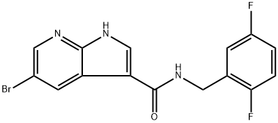 5-溴-N-(2,5-二氟苄基)-1H-吡咯并[2,3-B]吡啶-3-甲酰胺5-溴-N-(2,5-二氟苄基)-1H-吡咯[2,3-B]吡啶-3-甲酰胺 结构式