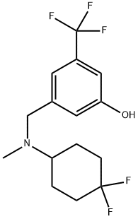 3-{[(4,4-difluorocyclohexyl)(methyl)amino]methyl }-5-(trifluoromethyl)phenol 结构式