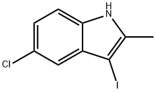 5-chloro-3-iodo-2-methyl-1H-indole 结构式