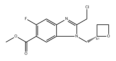 methyl 2-(chloromethyl)-6-fluoro-3-[[(2S)-oxetan-2-yl]methyl]benzimidazole-5-carboxylate 结构式