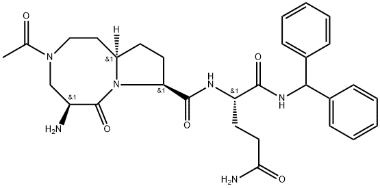 (S)-2-(5S,8S,10AR)-3-乙酰基-5-氨基-6-氧十二氢吡咯[1,2-A ][1,5]二氮杂辛-8-羧氨基)-N1-苯并吡喃二胺 结构式