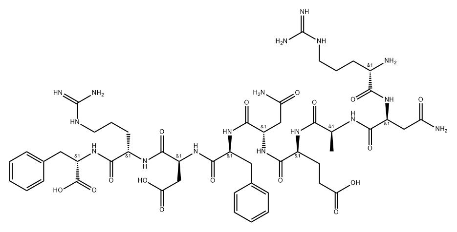 L-Phenylalanine, L-arginyl-L-asparaginyl-L-alanyl-L-α-glutamyl-L-asparaginyl-L-phenylalanyl-L-α-aspartyl-L-arginyl- 结构式