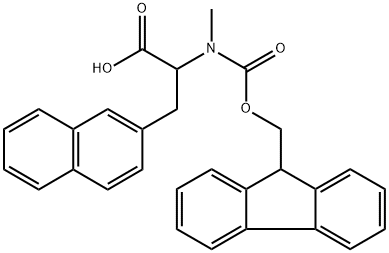 N-Fmoc-N-methyl-3-(2-naphthyl)-DL-alanine 结构式