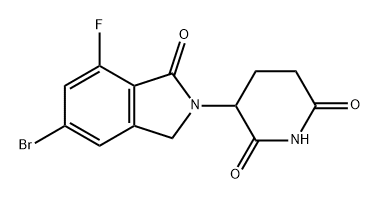 3-(5-溴-7-氟-1-氧代异吲哚啉-2-基)哌啶-2,6-二酮 结构式