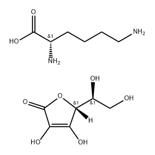 L-赖氨酸-L-抗坏血酸盐 结构式