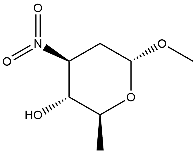 α-L-arabino-Hexopyranoside, methyl 2,3,6-trideoxy-3-nitro- 结构式