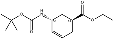 (1S, 5R)-5-Boc-amino-cyclohex-3-enecarboxylic acid ethyl ester 结构式
