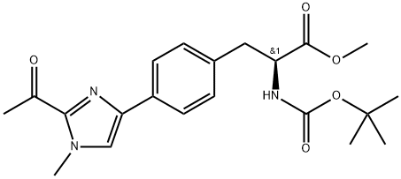 (S)-3-(4-(2-乙酰基-1-甲基-1H-咪唑-4-基)苯基)-2-((叔丁氧基羰基)氨基)丙酸甲酯 结构式
