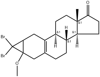 3H-Cycloprop2,3estra-2,5(10)-dien-17-one, 3,3-dibromo-2,3-dihydro-3-methoxy- 结构式