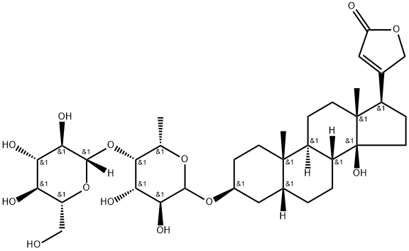 洋地黄毒苷元葡萄糖基岩藻糖苷 结构式