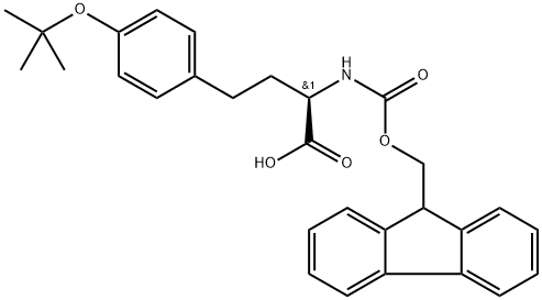 Benzenebutanoic acid, 4-(1,1-dimethylethoxy)-α-[[(9H-fluoren-9-ylmethoxy)carbonyl]amino]-, (αR)- 结构式