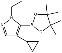 4-环丙基-1-乙基-5-(4,4,5,5-四甲基-1,3,2-二氧杂硼酸-2-基)-1H吡唑 结构式