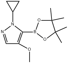 1-环丙基-4-甲氧基-5-(4,4,5,5-四甲基-1,3,2-二氧杂硼烷-2-基)-1H吡唑 结构式