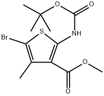 5-溴-2-(叔丁氧羰基)氨基-4-甲基噻吩-3-羧酸甲酯 结构式