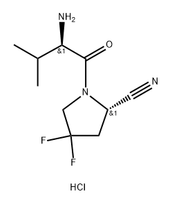 (S)-1-(D-VALYL)-4,4-二氟吡咯烷-2-甲腈盐酸盐 结构式