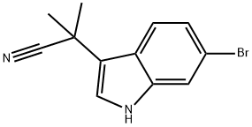 2-(6-溴-1H-吲哚-3-基)-2-甲基丙腈 结构式
