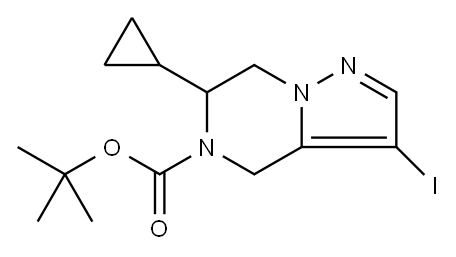 6-环丙基-3-碘-6,7-二氢吡唑并[1,5-A]吡嗪-5(4H)-羧酸叔丁酯 结构式