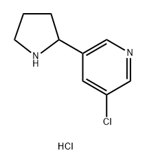 3-Chloro-5-pyrrolidin-2-yl-pyridine dihydrochloride 结构式
