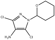 3,5-二氯-1-(四氢-2H-吡喃-2-基)-1H-吡唑-4-胺 结构式