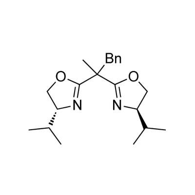 (R)-4-异丙基-2-(2-(R)-4-异丙基-4,5-二氢噁唑-2-基)-1-苯丙基-2-基)-4,5-二氢噁唑 结构式