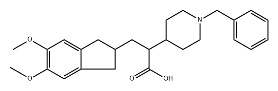 2-(1-Benzylpiperidin-4-yl)-3-(5,6-dimethoxy-2,3-dihydro-1H-inden-2yl)propanoic Acid 结构式