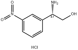 (S)-2-氨基-2-(3-硝基苯基)乙醇盐酸盐 结构式