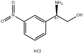 (R)-2-氨基-2-(3-硝基苯基)乙醇盐酸盐 结构式
