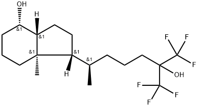 1H-INDENE-1-PENTANOL, OCTAHYDRO-4-HYDROXY-Ε,7A-DIMETHYL-Α,Α-BIS(TRIFLUOROMETHYL)-, (ΕR,1R,3AR,4S,7AR)- 结构式