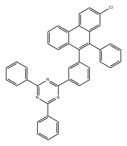 1,3,5-三嗪,2-[3-(2-氯 -10-苯基 -9-菲)苯基] -4,6-二苯基- 结构式
