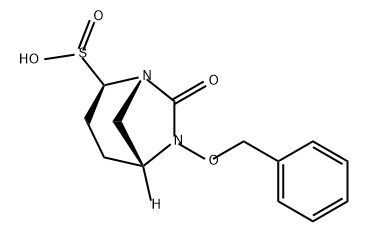 1 ,6-Diazabicyclo[3.2.1 ]octane-2-sulfinic acid, 7-oxo-6-(phenylmethoxy)-, (1 S,2R,5R)- 结构式