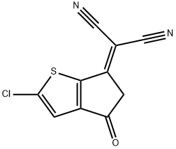 2-(2-氯-6-氧代-5,6-二氢-4H-环戊二烯[B]噻吩-4-亚基)丙二腈 结构式