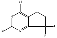 2,4-二氯-7,7-二氟-6,7-二氢-5H-环戊二烯并[D]嘧啶 结构式