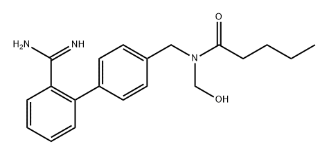 N-((2''-Carbamimidoyl-[1,1''-biphenyl]-4-yl)methyl)-N-(hydroxymethyl)pentanamide 结构式