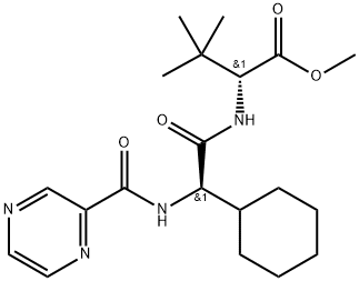 (R)-2-((R)-2-环己基-2-(吡嗪-2-甲酰氨基)乙酰氨基)-3,3-二甲基丁酸甲酯 结构式