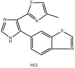 6-(4-(4-甲基噻唑-2-基)-1H-咪唑-5-基)苯并噻唑盐酸盐 结构式