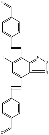 4,4'-((5-氟苯并[C][1,2,5]噻二唑-4,7-二基)双(乙炔-2,1-二基))二苯甲醛 结构式