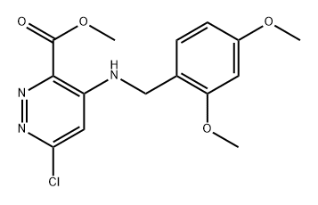 6-Chloro-4-(2,4-dimethoxy-benzylamino)-pyridazine-3-carboxylic acid methyl ester 结构式