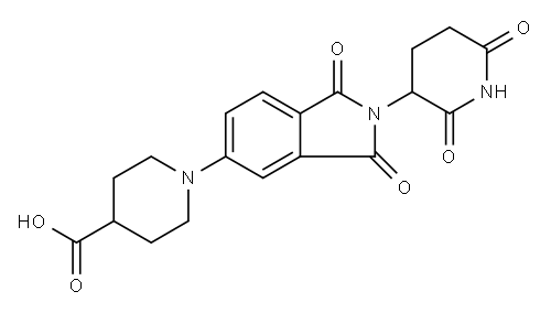 1-(2-(2,6-二氧哌啶-3-基)-1,3-二氧异辛醇-5-基)哌啶-4-羧酸 结构式