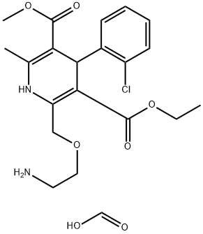 3,5-Pyridinedicarboxylic acid, 2-[(2-aminoethoxy)methyl]-4-(2-chlorophenyl)-1,4-dihydro-6-methyl-, 3-ethyl 5-methyl ester, monoformate (9CI) 结构式